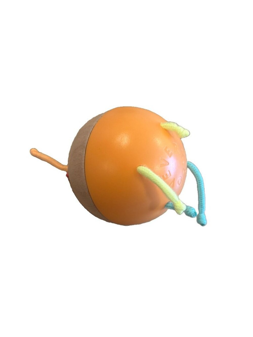 Lovevery Baby Sensory Toy Pincer Chime Ball Orange Laces Wood Explorer